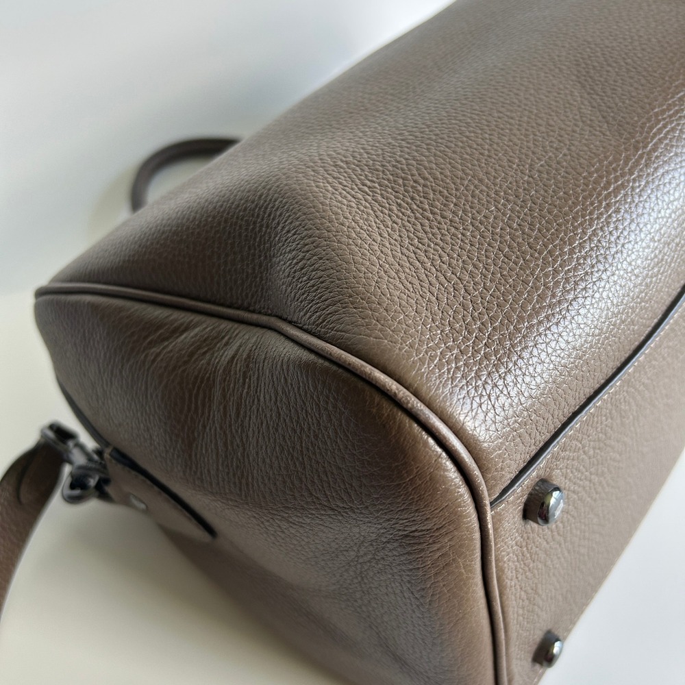Coach Large Rowan Satchel Dark Stone Pebble Leather Bag CV960 - Picture 9 of 12